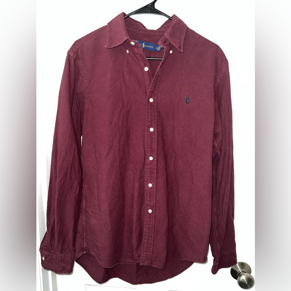 Ralph Lauren Long Sleeve Button Up Men’s Medium Maroon Shirt